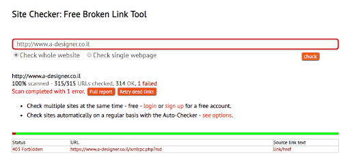 broken links checker