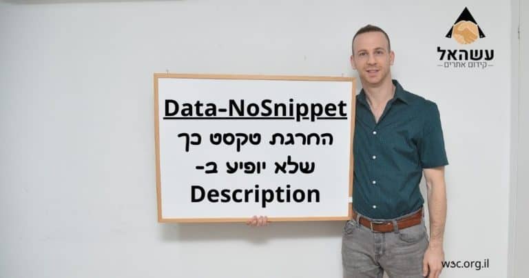 Data-NoSnippet - החרגת טקסט כך שלא יופיע בDescription
