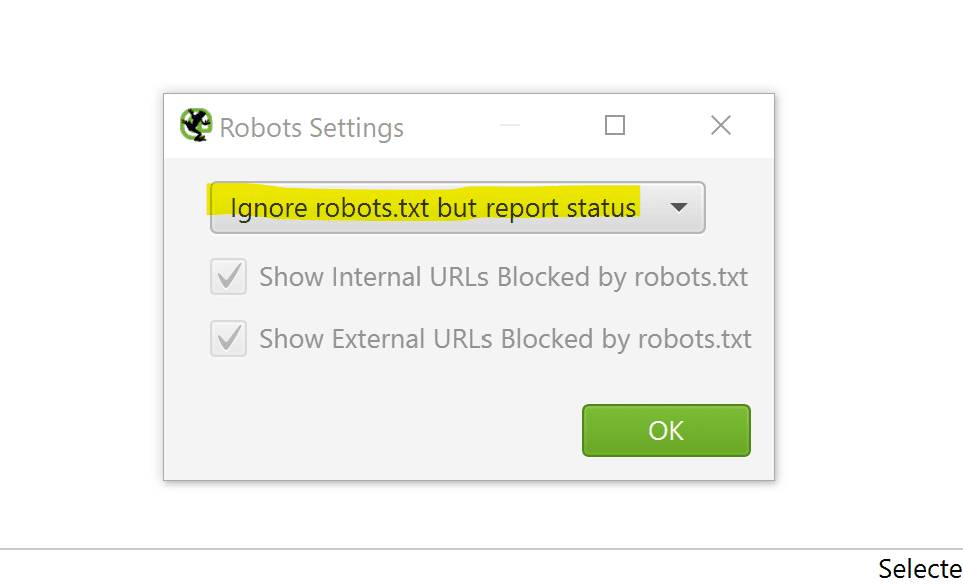 robots settings